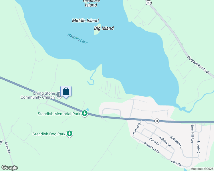 map of restaurants, bars, coffee shops, grocery stores, and more near 77 Eleanor Avenue in Standish