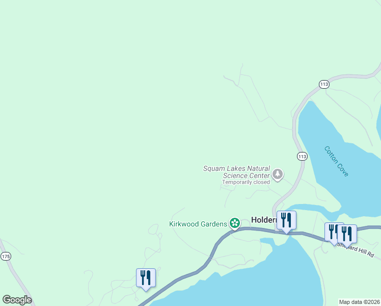 map of restaurants, bars, coffee shops, grocery stores, and more near 22 Raptor Road in Holderness