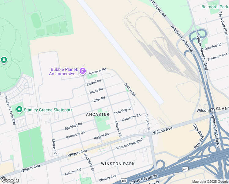 map of restaurants, bars, coffee shops, grocery stores, and more near in Toronto