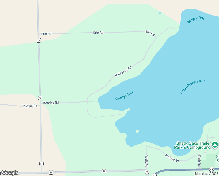 map of restaurants, bars, coffee shops, grocery stores, and more near N2954 Kearley Road in Markesan