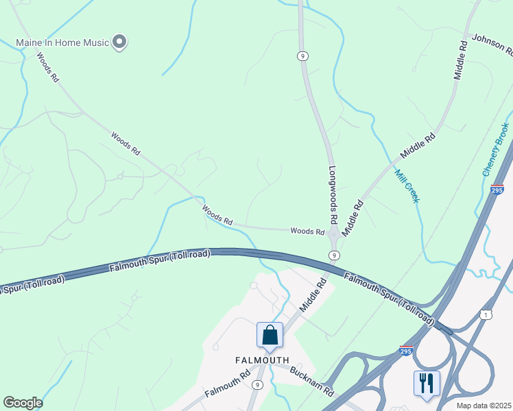 map of restaurants, bars, coffee shops, grocery stores, and more near 9 Cornerstone Drive in Falmouth