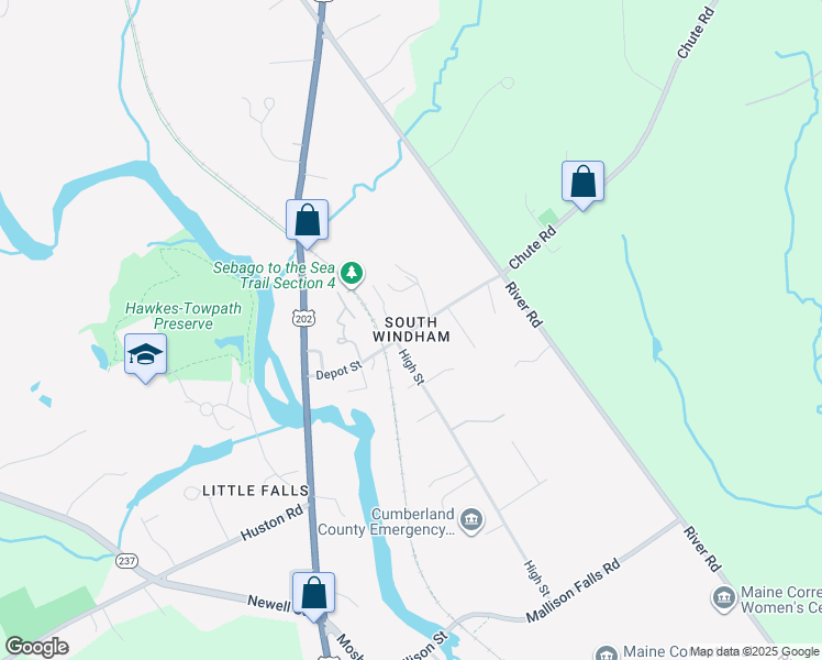 map of restaurants, bars, coffee shops, grocery stores, and more near in Windham