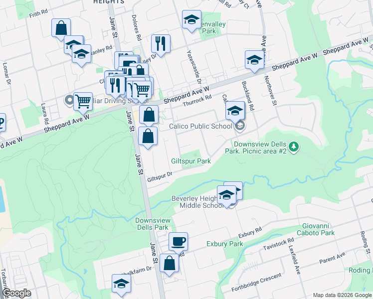 map of restaurants, bars, coffee shops, grocery stores, and more near 11 Rambler Place in Toronto