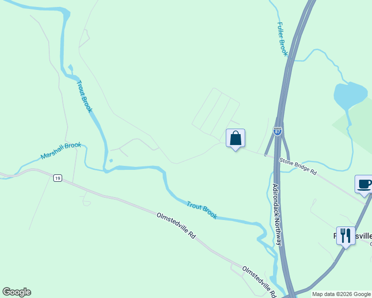 map of restaurants, bars, coffee shops, grocery stores, and more near 180 Stone Bridge Road in Pottersville