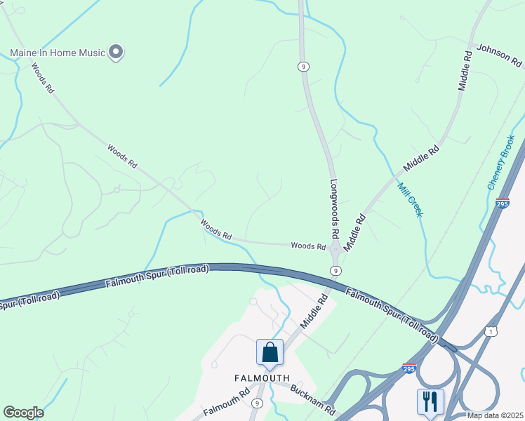 map of restaurants, bars, coffee shops, grocery stores, and more near 9 Cornerstone Dr in Falmouth