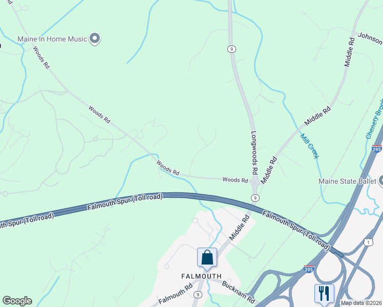 map of restaurants, bars, coffee shops, grocery stores, and more near 8 Cornerstone Drive in Falmouth