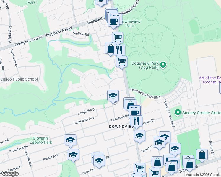 map of restaurants, bars, coffee shops, grocery stores, and more near 49 Blaydon Avenue in Toronto