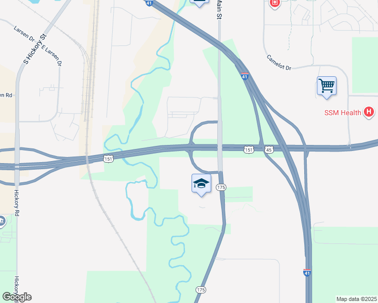 map of restaurants, bars, coffee shops, grocery stores, and more near U.S. 151 in Fond du Lac