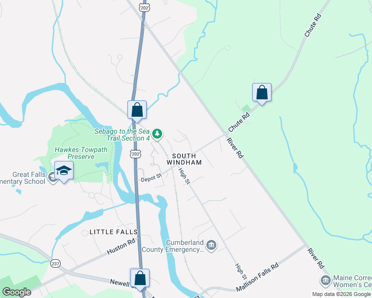 map of restaurants, bars, coffee shops, grocery stores, and more near in Windham