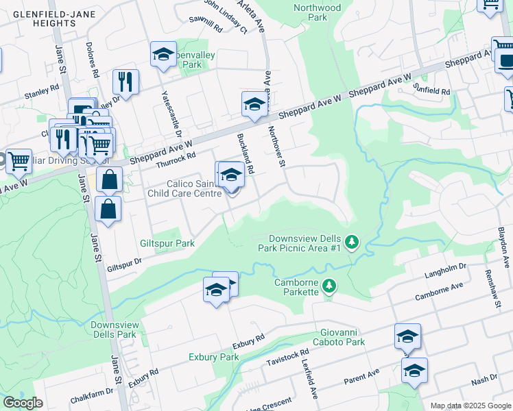 map of restaurants, bars, coffee shops, grocery stores, and more near in Toronto