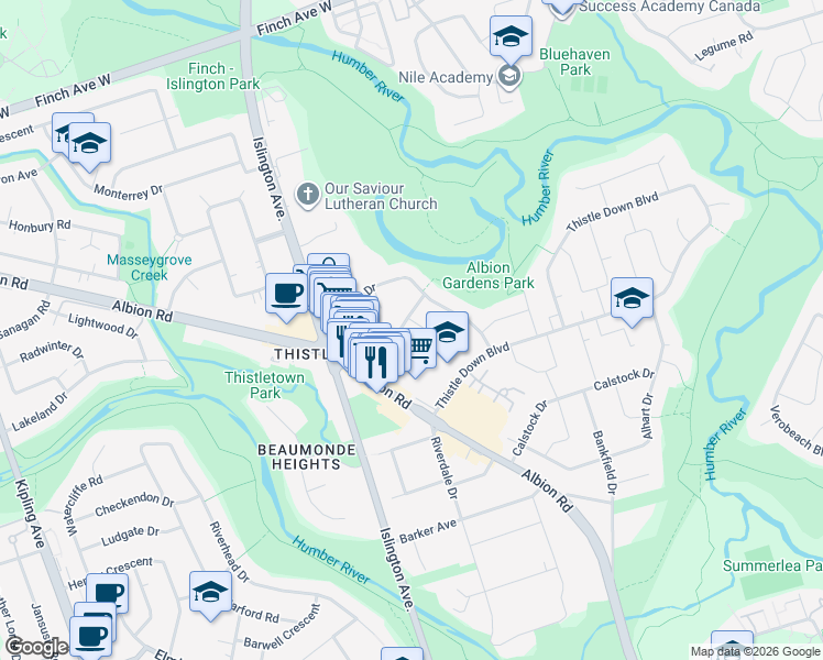 map of restaurants, bars, coffee shops, grocery stores, and more near 16 Pagoda Place in Toronto
