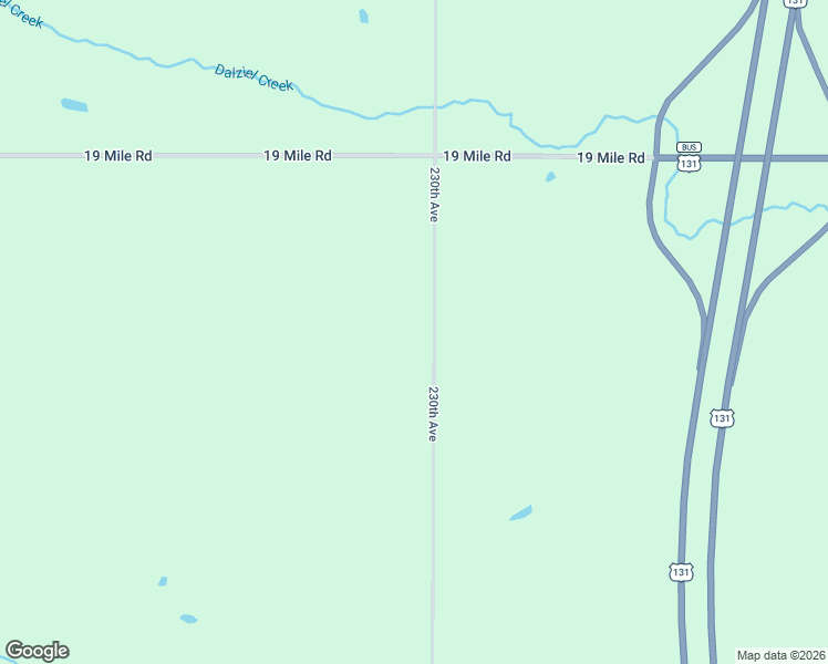 map of restaurants, bars, coffee shops, grocery stores, and more near 18733 230th Avenue in Big Rapids