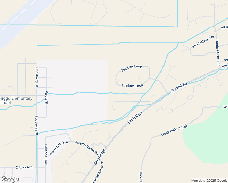 map of restaurants, bars, coffee shops, grocery stores, and more near S Rainbow Loop Dr in Driggs
