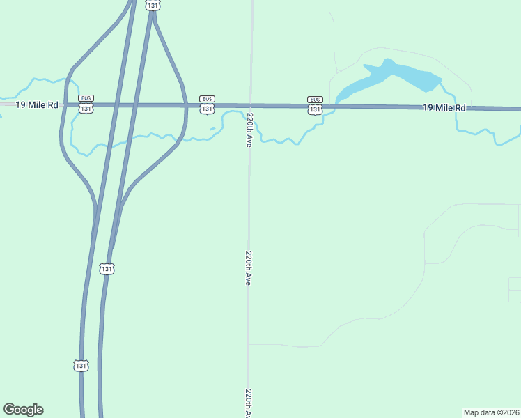 map of restaurants, bars, coffee shops, grocery stores, and more near 18680 220th Avenue in Big Rapids