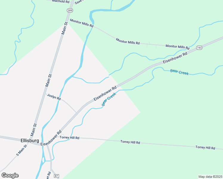 map of restaurants, bars, coffee shops, grocery stores, and more near New York 193 in Ellisburg