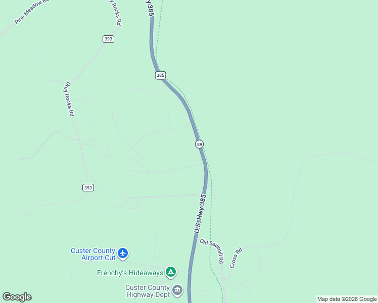 map of restaurants, bars, coffee shops, grocery stores, and more near 25305 U.S. 385 in Custer