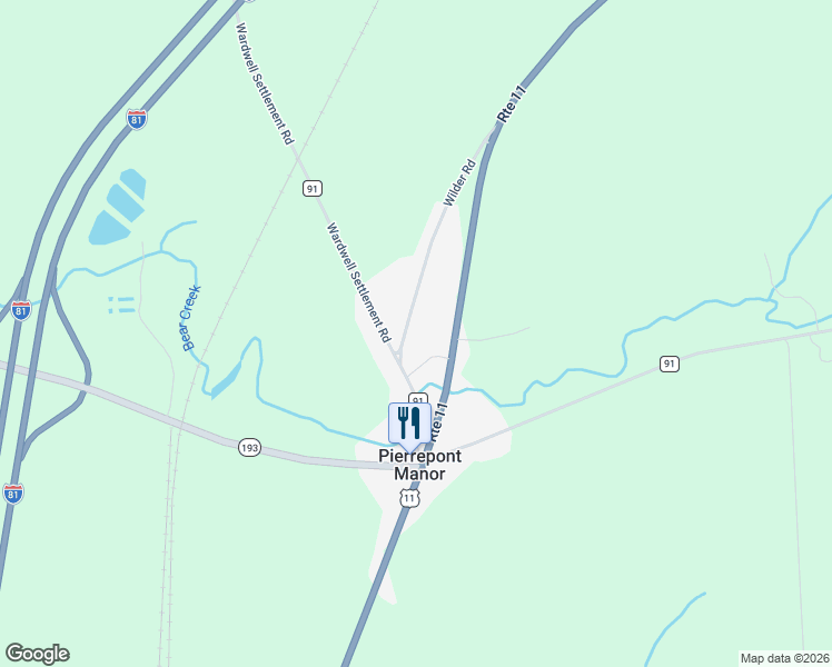 map of restaurants, bars, coffee shops, grocery stores, and more near 4898 Wilder Road in Adams