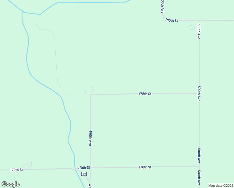 map of restaurants, bars, coffee shops, grocery stores, and more near 175th Street in Faribault County