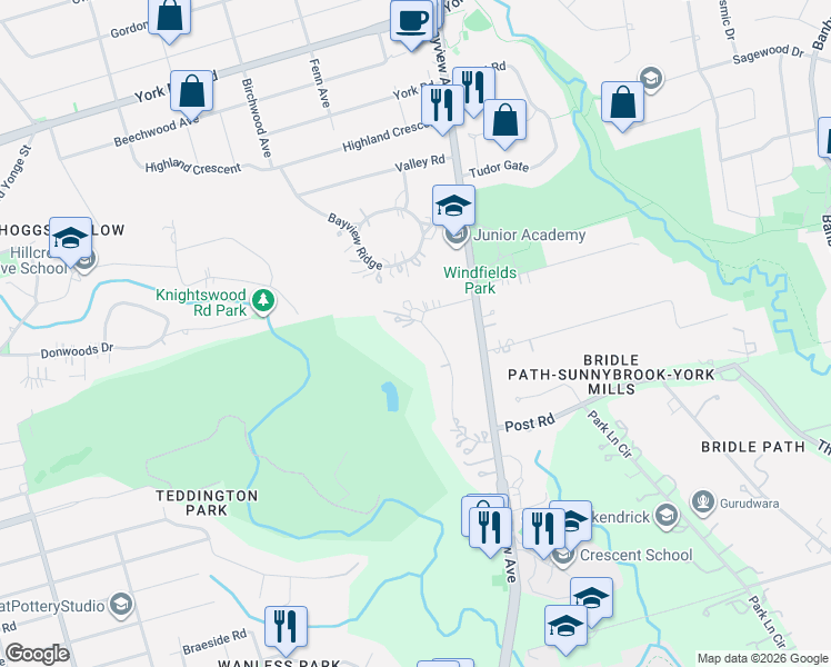 map of restaurants, bars, coffee shops, grocery stores, and more near 76 Arjay Crescent in Toronto