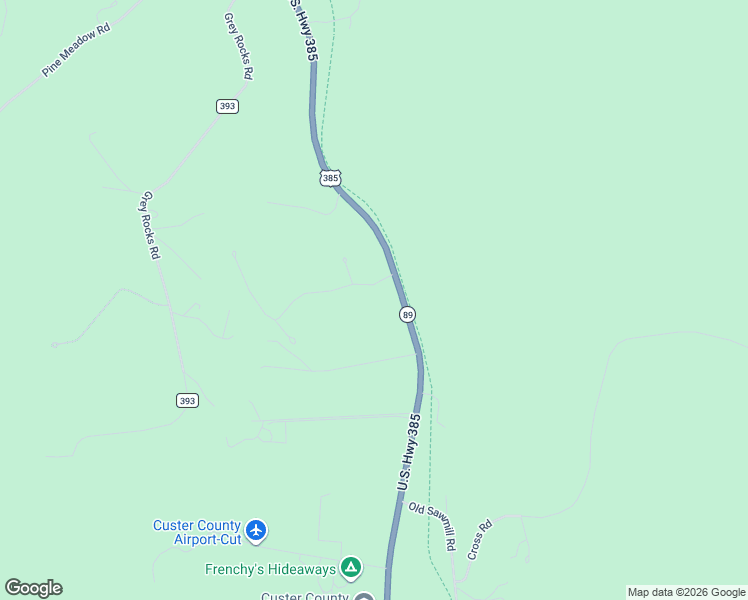 map of restaurants, bars, coffee shops, grocery stores, and more near 25305 U.S. 385 in Custer