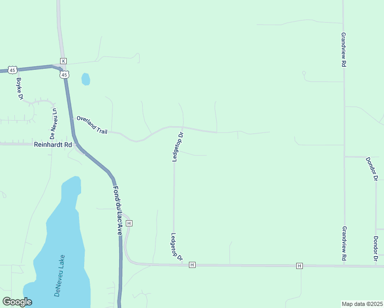 map of restaurants, bars, coffee shops, grocery stores, and more near W4529 Lac Vue Court in Fond du Lac