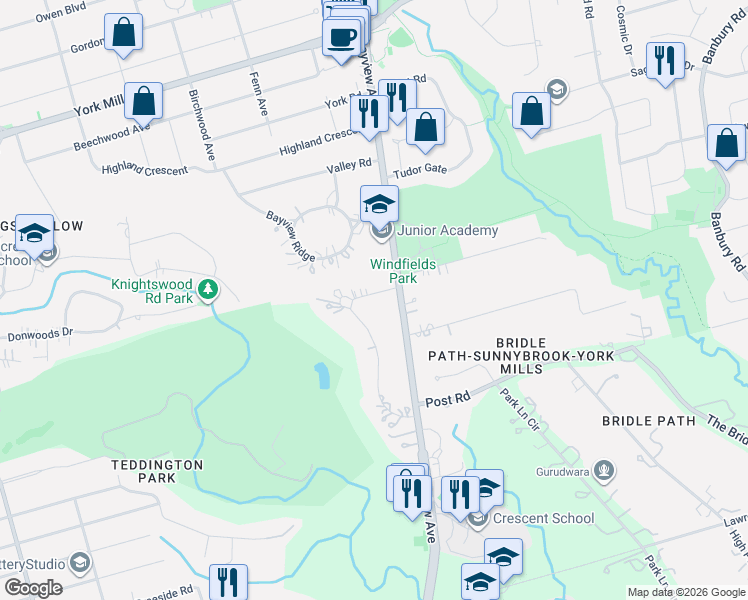 map of restaurants, bars, coffee shops, grocery stores, and more near 113 Arjay Crescent in Toronto