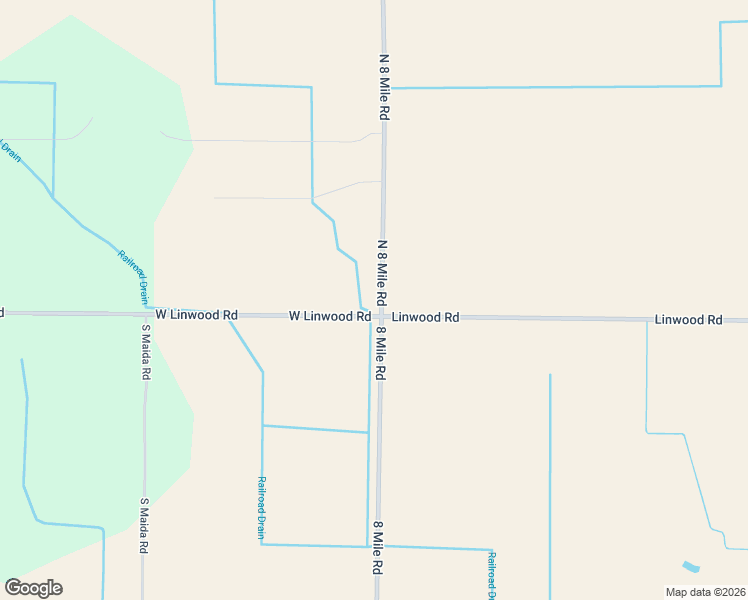 map of restaurants, bars, coffee shops, grocery stores, and more near 25 North 8 Mile Road in Linwood
