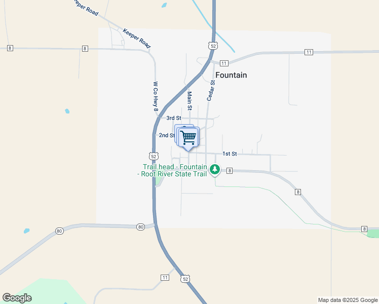 map of restaurants, bars, coffee shops, grocery stores, and more near in Fountain