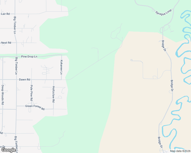 map of restaurants, bars, coffee shops, grocery stores, and more near 16395 Dawn Road in La Pine
