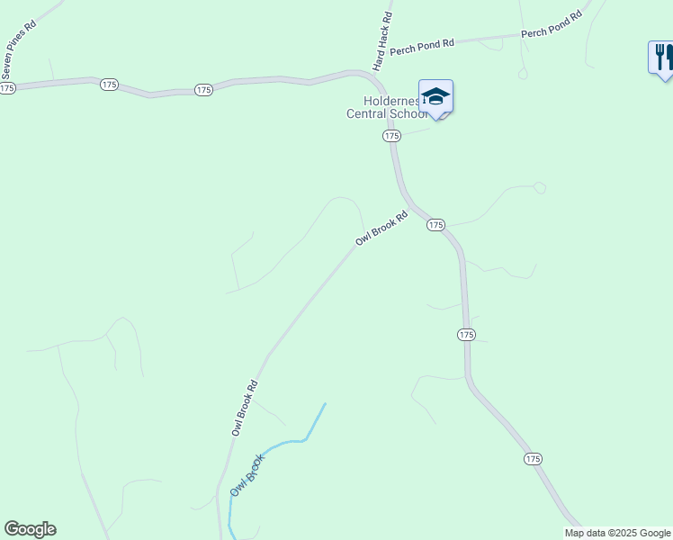 map of restaurants, bars, coffee shops, grocery stores, and more near Owl Brook Road in Holderness