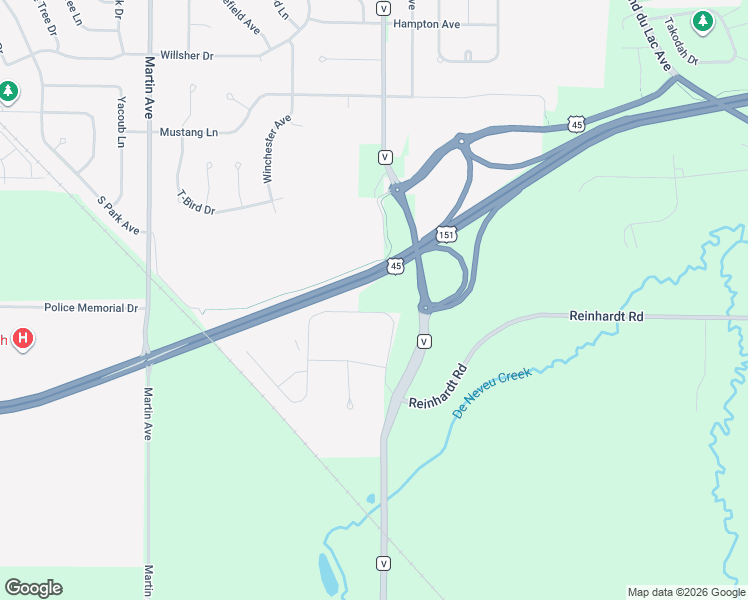 map of restaurants, bars, coffee shops, grocery stores, and more near N5510 Lighthouse Village Rd in Fond du Lac