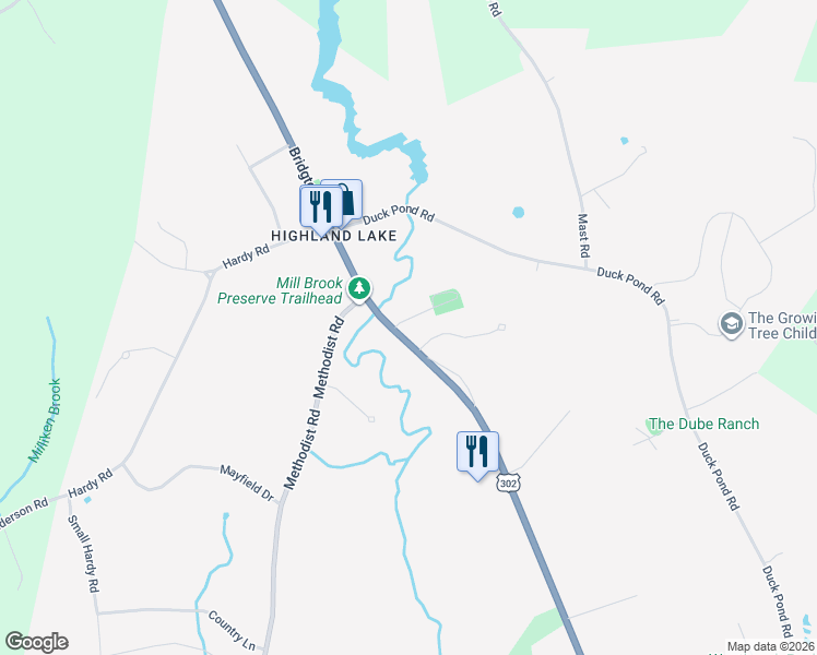 map of restaurants, bars, coffee shops, grocery stores, and more near 1219 Bridgton Road in Westbrook