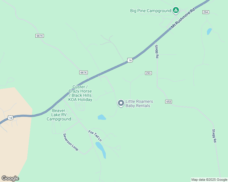 map of restaurants, bars, coffee shops, grocery stores, and more near 25299 Mill Pond Estates Road in Custer