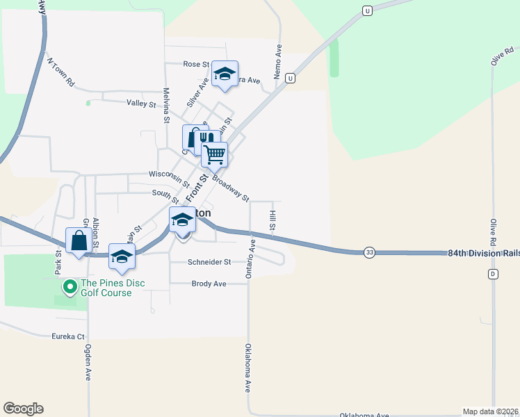 map of restaurants, bars, coffee shops, grocery stores, and more near 718 Ontario Avenue in Cashton