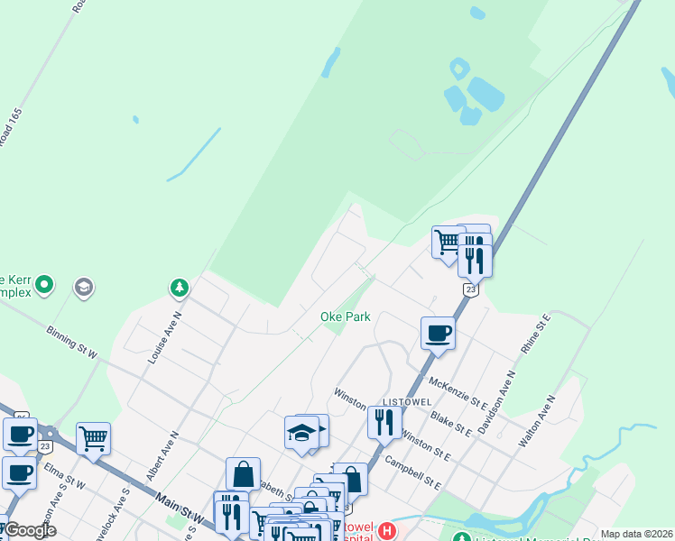 map of restaurants, bars, coffee shops, grocery stores, and more near 415 Rogers Road in North Perth