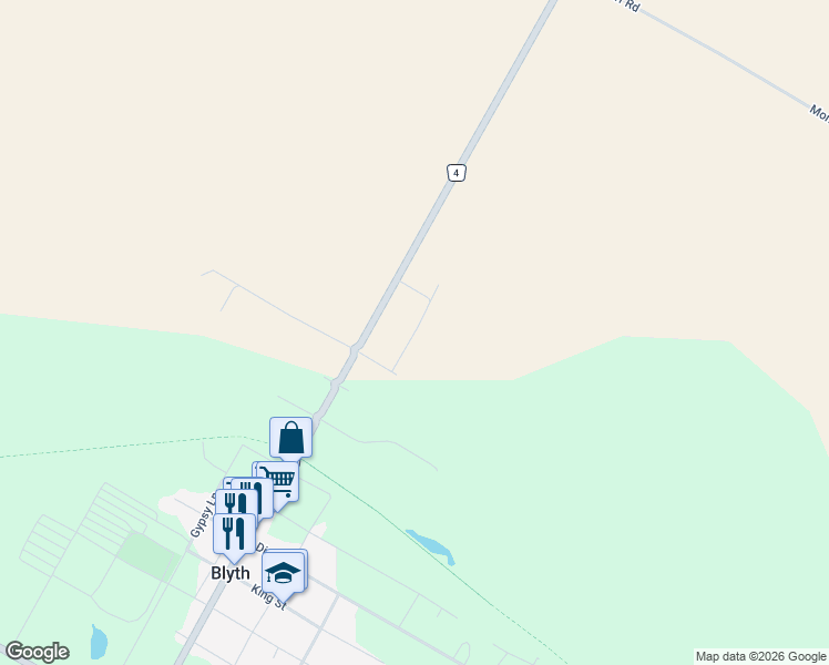 map of restaurants, bars, coffee shops, grocery stores, and more near Gloria Street in Blyth