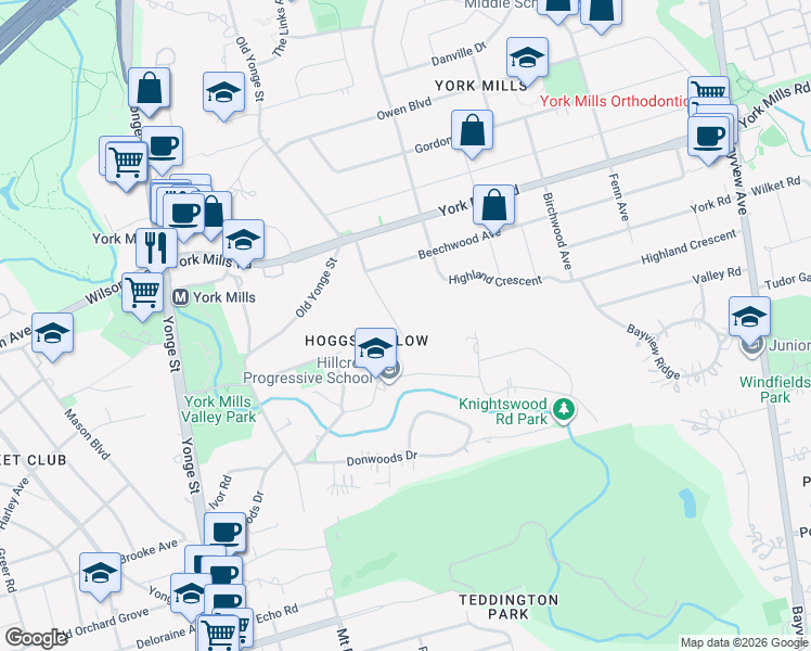 map of restaurants, bars, coffee shops, grocery stores, and more near in Toronto