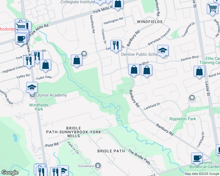 map of restaurants, bars, coffee shops, grocery stores, and more near in Toronto