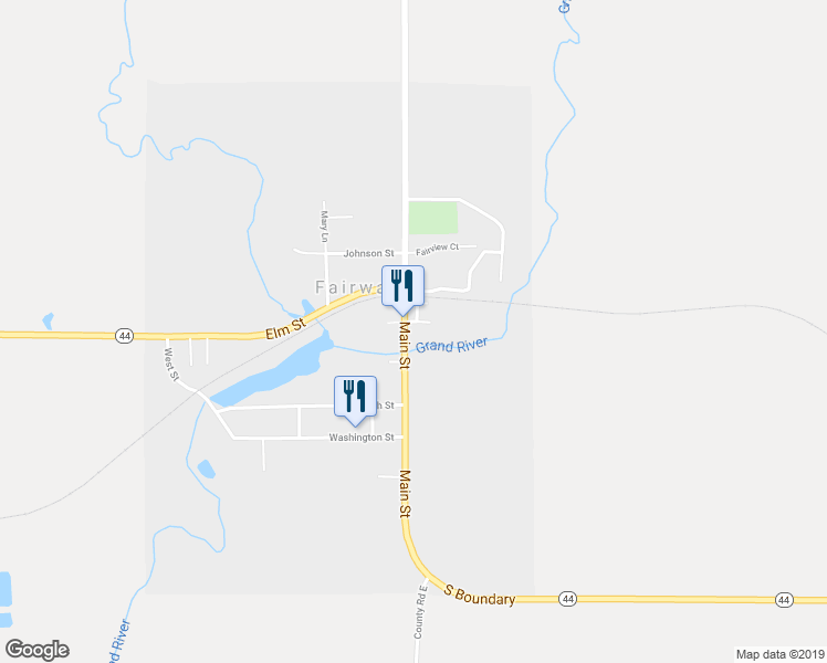 map of restaurants, bars, coffee shops, grocery stores, and more near 400 Main Street in Fairwater