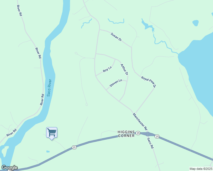 map of restaurants, bars, coffee shops, grocery stores, and more near 2 Steven Lane in Standish