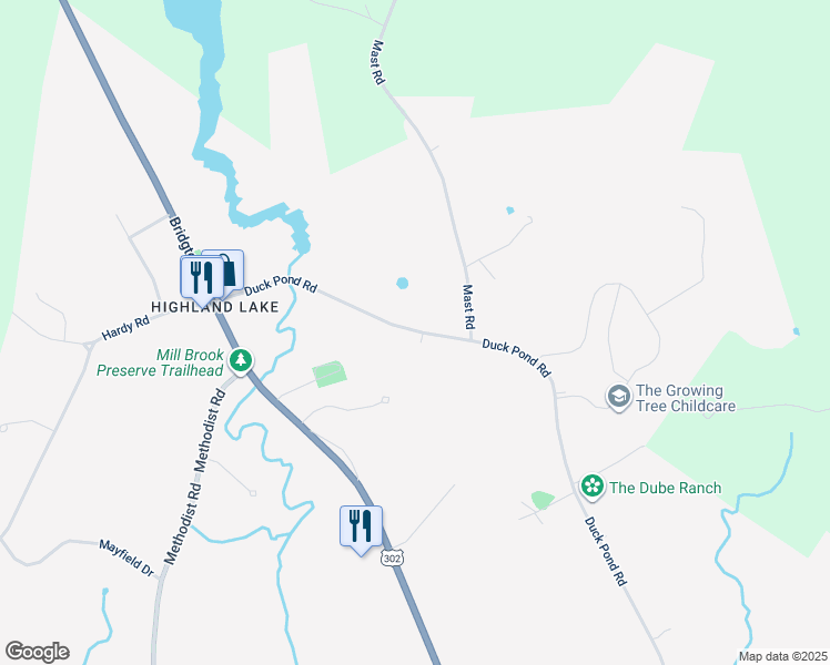 map of restaurants, bars, coffee shops, grocery stores, and more near 823 Duck Pond Road in Westbrook