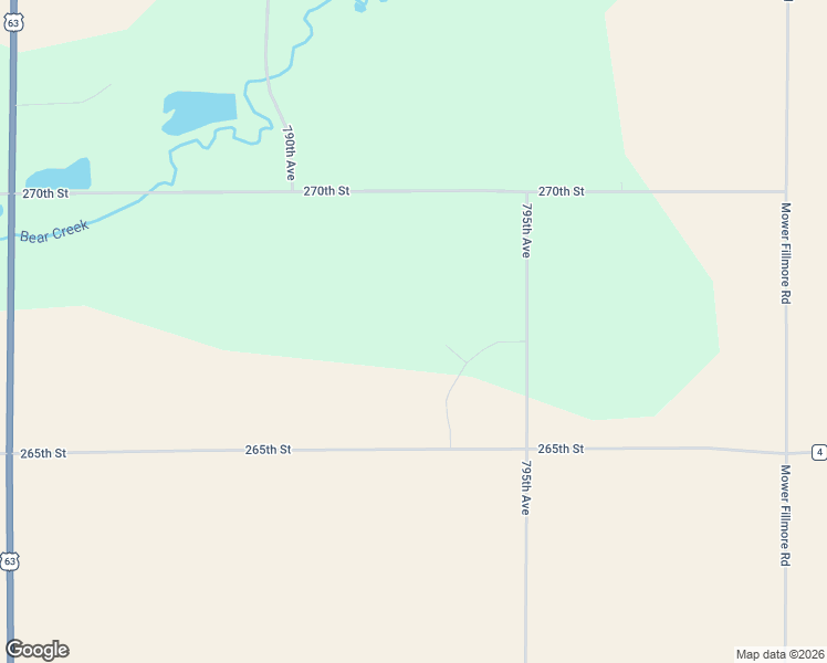 map of restaurants, bars, coffee shops, grocery stores, and more near 26730 795 Avenue in Spring Valley