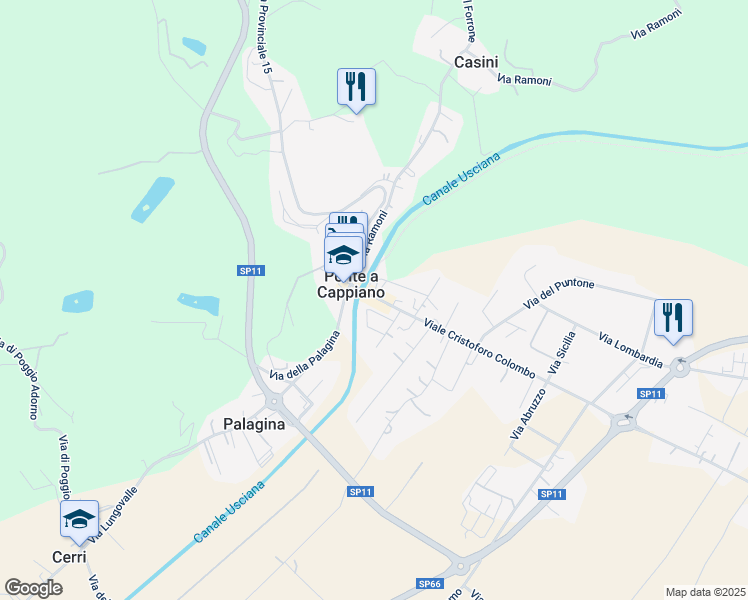 map of restaurants, bars, coffee shops, grocery stores, and more near in Ponte Cappiano