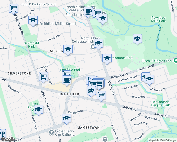 map of restaurants, bars, coffee shops, grocery stores, and more near 40 Stevenson Road in Toronto