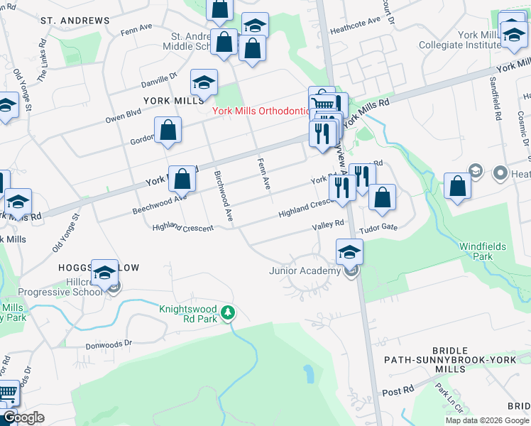 map of restaurants, bars, coffee shops, grocery stores, and more near in Toronto