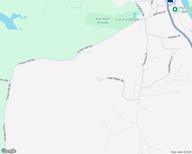 map of restaurants, bars, coffee shops, grocery stores, and more near Oak Ridge Road in Plymouth