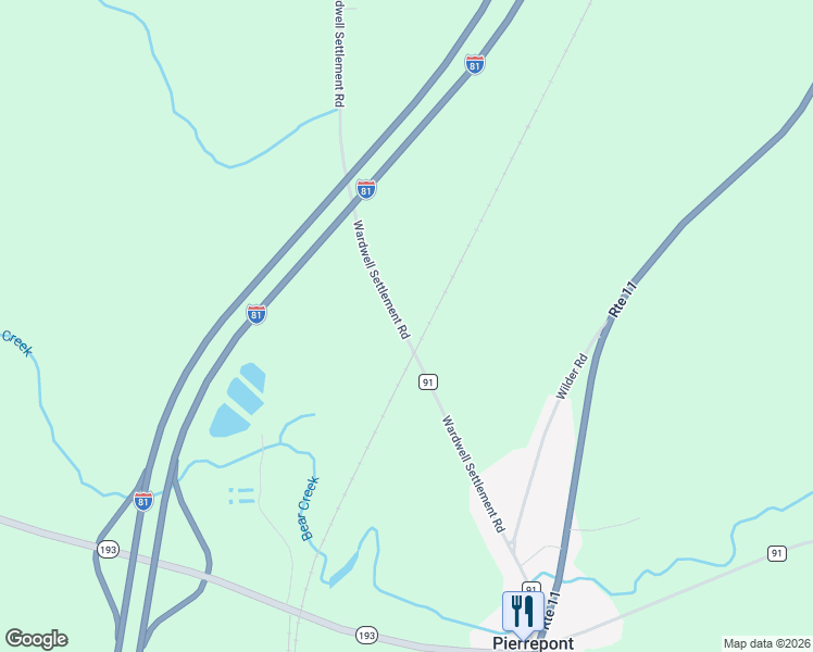 map of restaurants, bars, coffee shops, grocery stores, and more near Wardwell Settlement Road in Adams