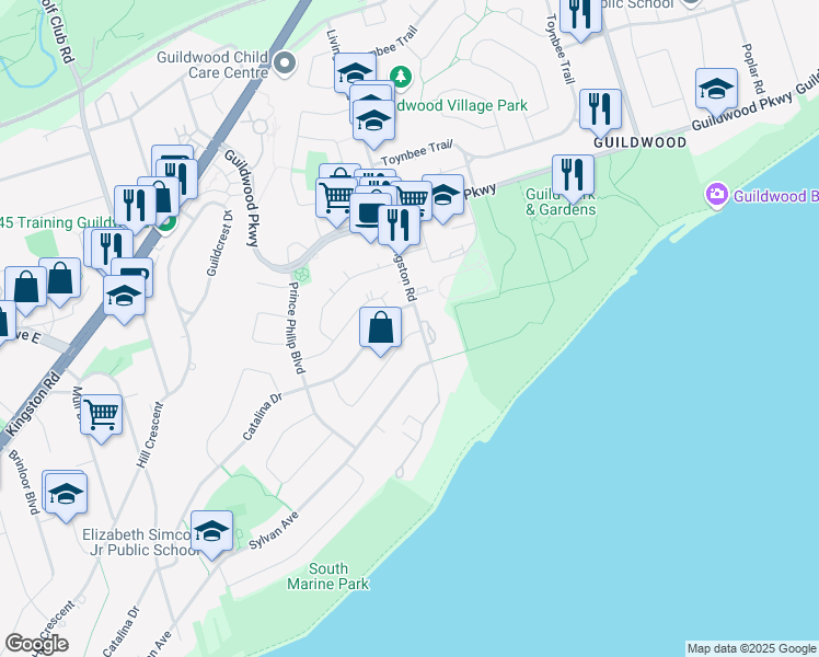 map of restaurants, bars, coffee shops, grocery stores, and more near 62 Bledlow Manor Drive in Toronto