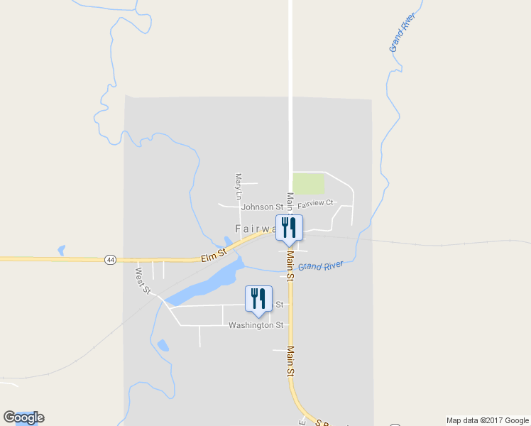 map of restaurants, bars, coffee shops, grocery stores, and more near in Fairwater