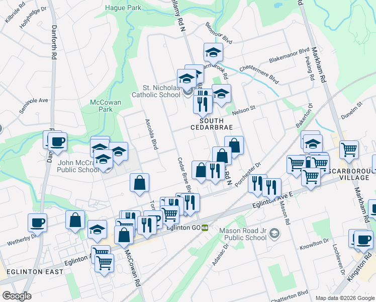 map of restaurants, bars, coffee shops, grocery stores, and more near 40 Greenwich Square in Toronto